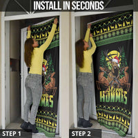 Merry Hunmas Door Cover Hunter Deer Santa Hat - Wonder Print Shop
