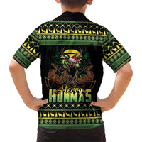 Merry Hunmas Family Matching Long Sleeve Bodycon Dress and Hawaiian Shirt Hunter Deer Santa Hat - Wonder Print Shop