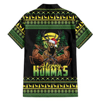 Merry Hunmas Family Matching Off The Shoulder Long Sleeve Dress and Hawaiian Shirt Hunter Deer Santa Hat - Wonder Print Shop
