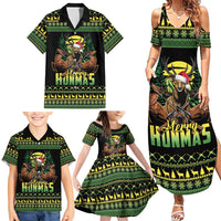 Merry Hunmas Family Matching Summer Maxi Dress and Hawaiian Shirt Hunter Deer Santa Hat - Wonder Print Shop