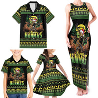 Merry Hunmas Family Matching Tank Maxi Dress and Hawaiian Shirt Hunter Deer Santa Hat - Wonder Print Shop