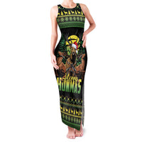 Merry Hunmas Family Matching Tank Maxi Dress and Hawaiian Shirt Hunter Deer Santa Hat - Wonder Print Shop