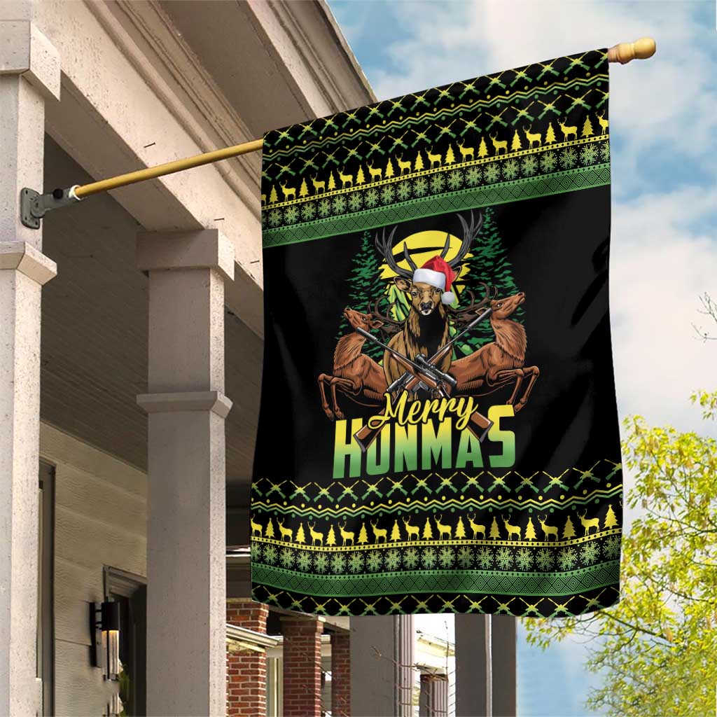 Merry Hunmas Garden Flag Hunter Deer Santa Hat - Wonder Print Shop