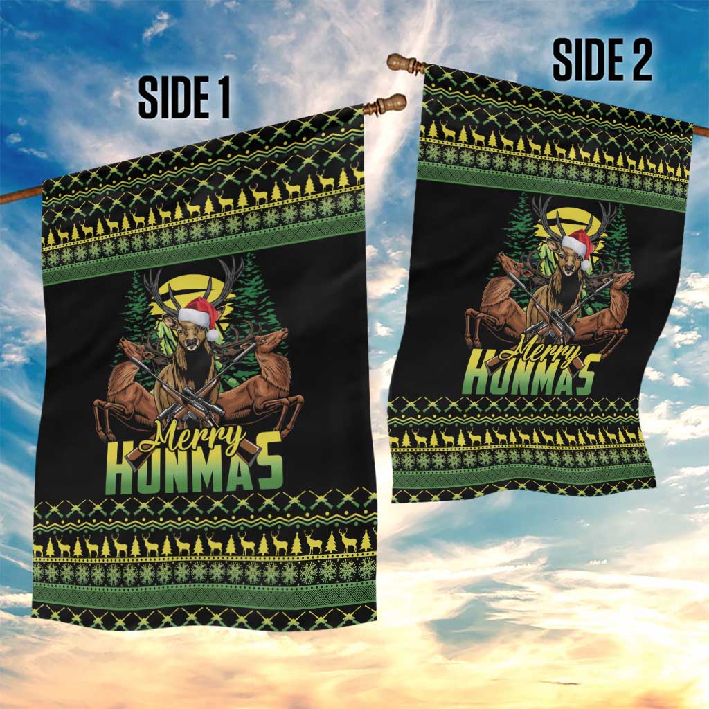 Merry Hunmas Garden Flag Hunter Deer Santa Hat - Wonder Print Shop