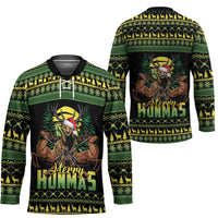 Merry Hunmas Hockey Jersey Hunter Deer Santa Hat - Wonder Print Shop