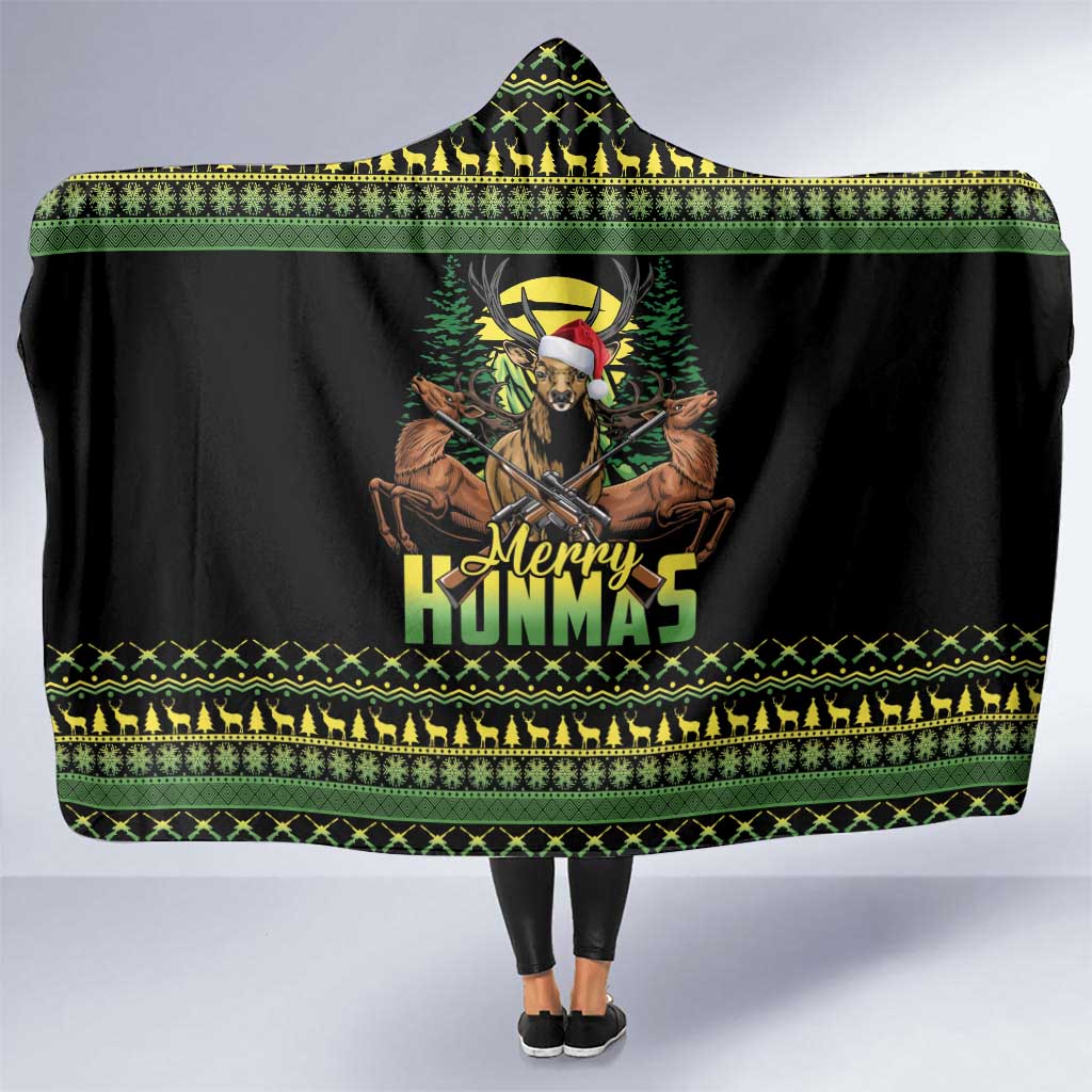 Merry Hunmas Hooded Blanket Hunter Deer Santa Hat - Wonder Print Shop