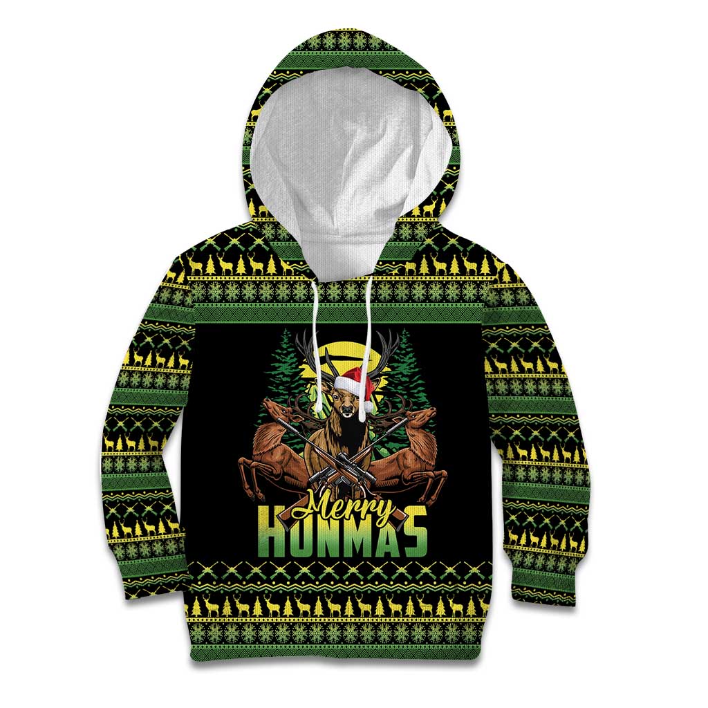 Merry Hunmas Kid Hoodie Hunter Deer Santa Hat - Wonder Print Shop