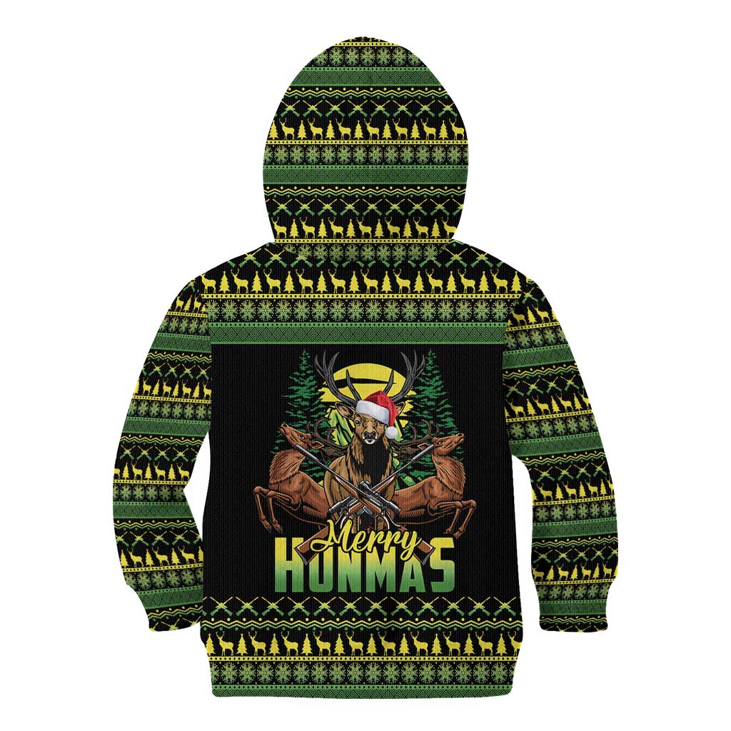 Merry Hunmas Kid Hoodie Hunter Deer Santa Hat - Wonder Print Shop