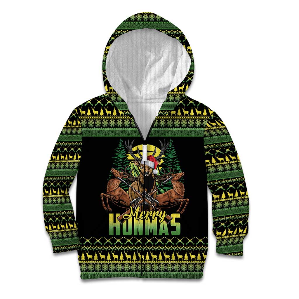 Merry Hunmas Kid Hoodie Hunter Deer Santa Hat - Wonder Print Shop