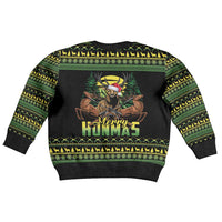 Merry Hunmas Kid Ugly Christmas Sweater Hunter Deer Santa Hat - Wonder Print Shop