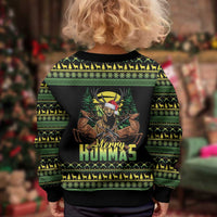 Merry Hunmas Kid Ugly Christmas Sweater Hunter Deer Santa Hat - Wonder Print Shop