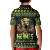 Merry Hunmas Kid Polo Shirt Hunter Deer Santa Hat - Wonder Print Shop