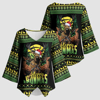 Merry Hunmas Kimono Sleeve Blouse Hunter Deer Santa Hat - Wonder Print Shop