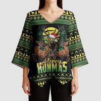 Merry Hunmas Kimono Sleeve Blouse Hunter Deer Santa Hat - Wonder Print Shop