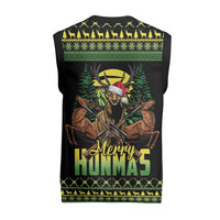 Merry Hunmas Christmas Knitted V-Neck Vest Hunter Deer Santa Hat - Wonder Print Shop