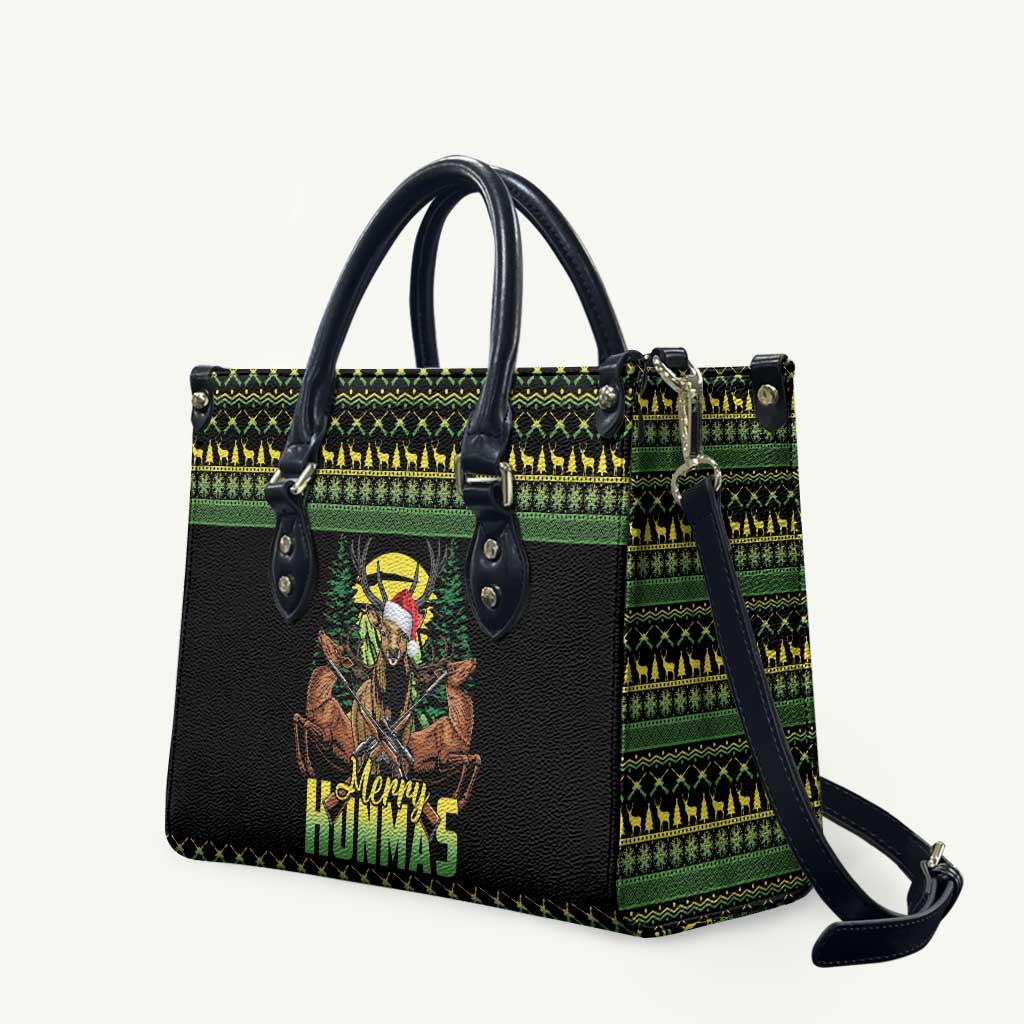 Merry Hunmas Leather Bag Hunter Deer Santa Hat - Wonder Print Shop
