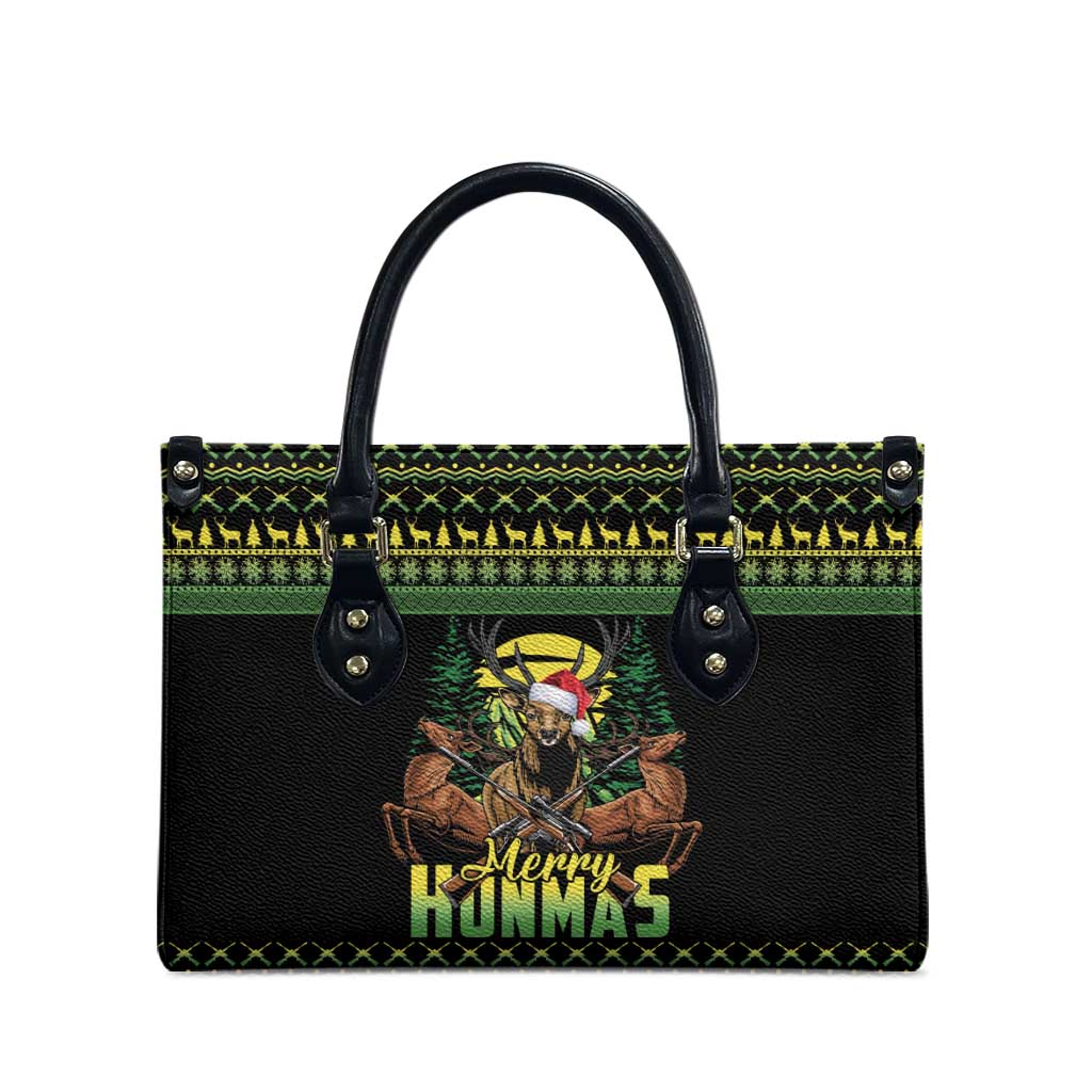 Merry Hunmas Leather Bag Hunter Deer Santa Hat - Wonder Print Shop