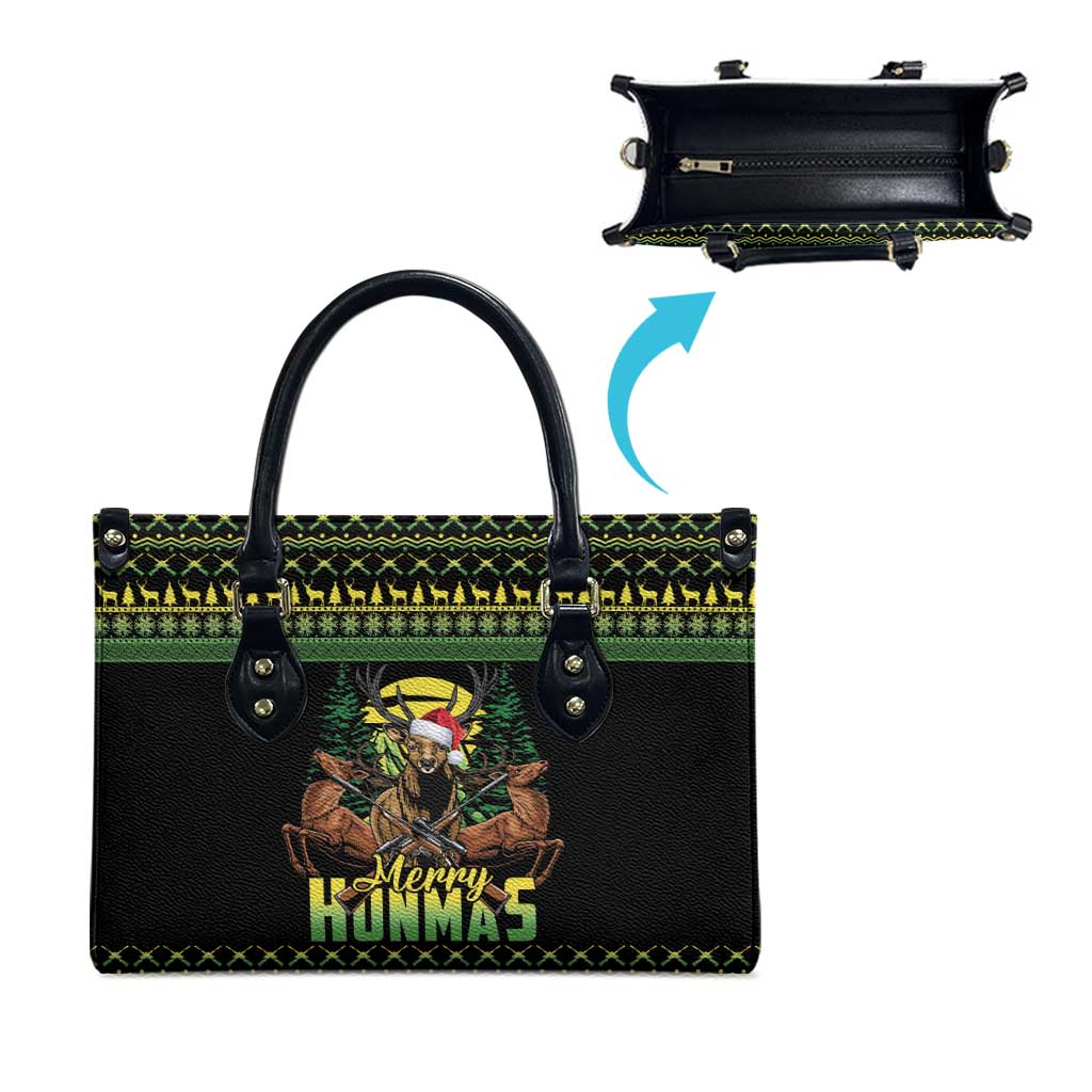 Merry Hunmas Leather Bag Hunter Deer Santa Hat - Wonder Print Shop