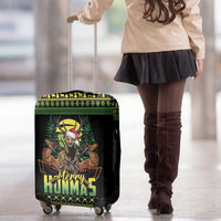 Merry Hunmas Luggage Cover Hunter Deer Santa Hat - Wonder Print Shop