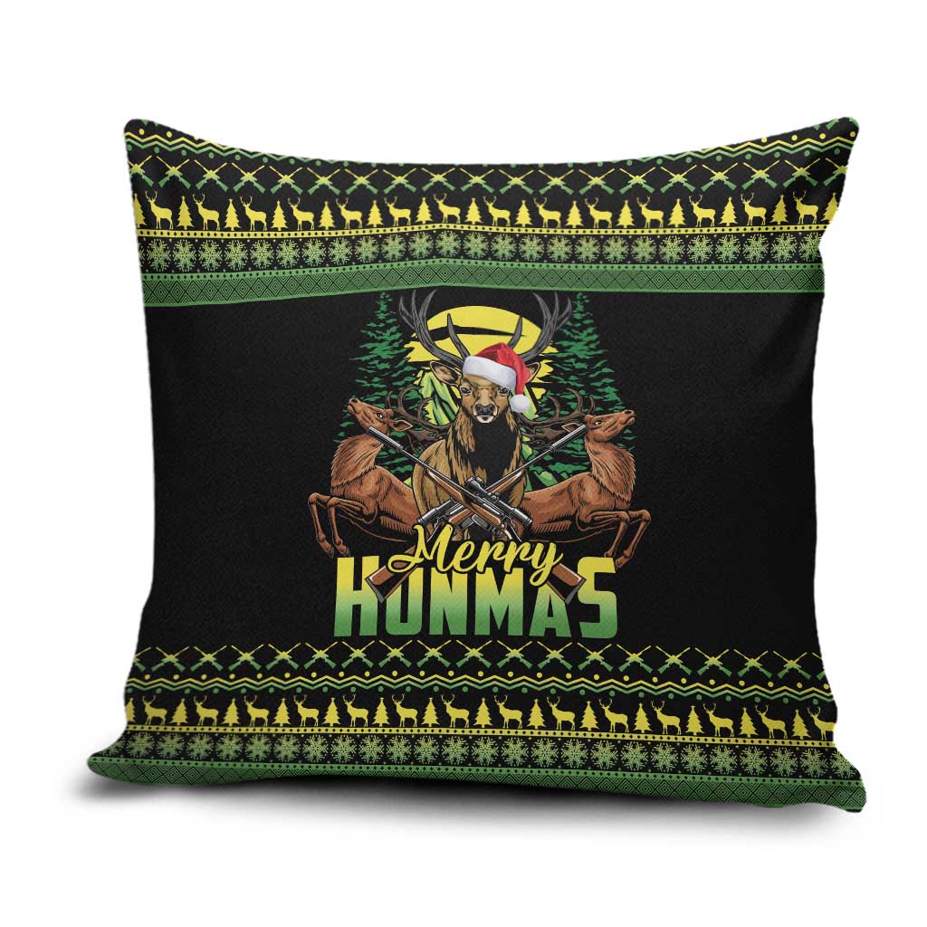 Merry Hunmas Pillow Cover Hunter Deer Santa Hat - Wonder Print Shop