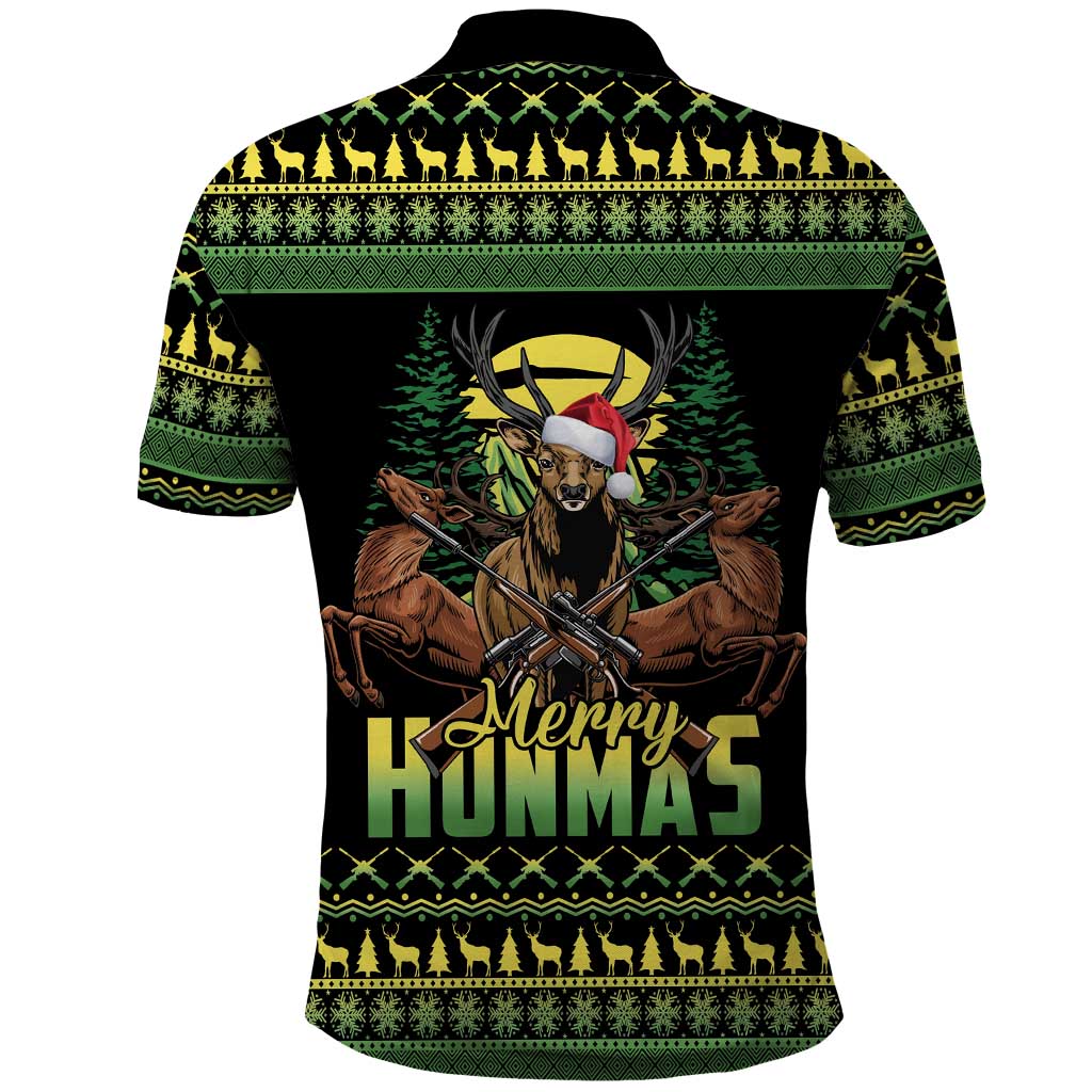 Merry Hunmas Polo Shirt Hunter Deer Santa Hat - Wonder Print Shop