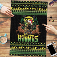 Merry Hunmas Puzzle Hunter Deer Santa Hat - Wonder Print Shop