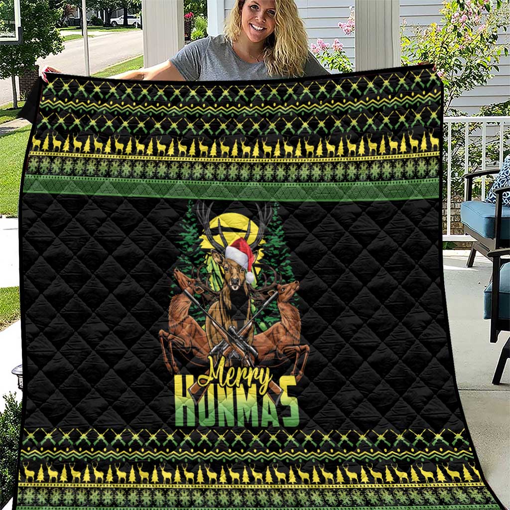 Merry Hunmas Quilt Hunter Deer Santa Hat - Wonder Print Shop