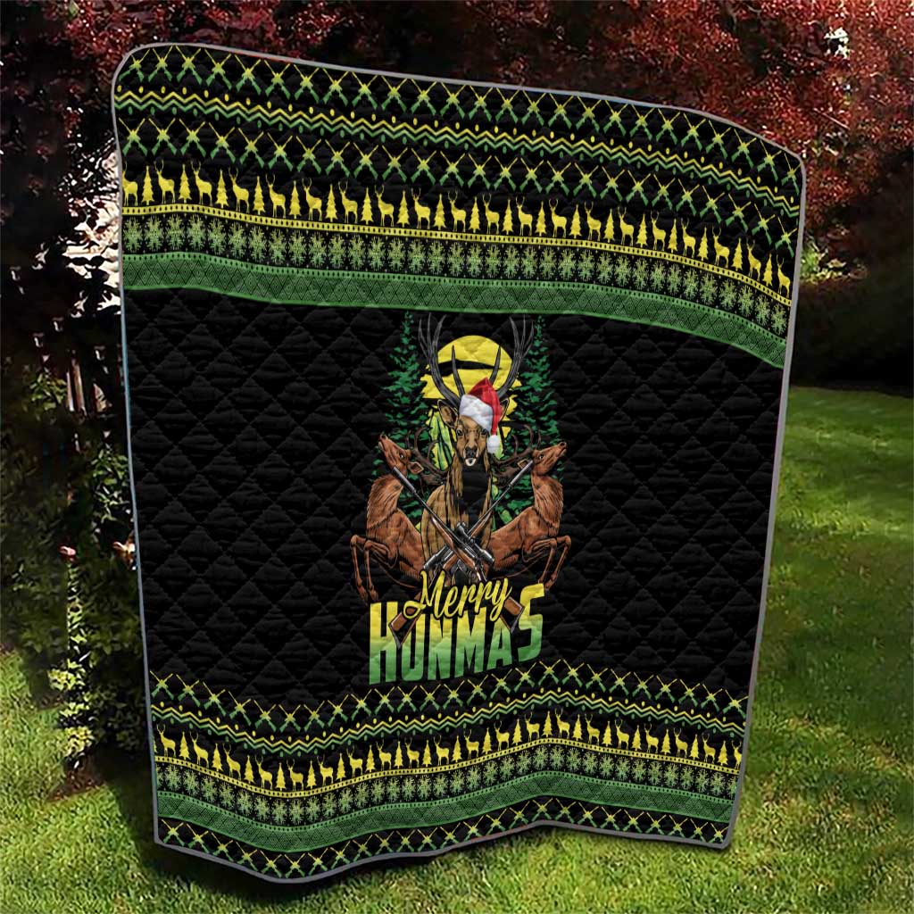 Merry Hunmas Quilt Hunter Deer Santa Hat - Wonder Print Shop