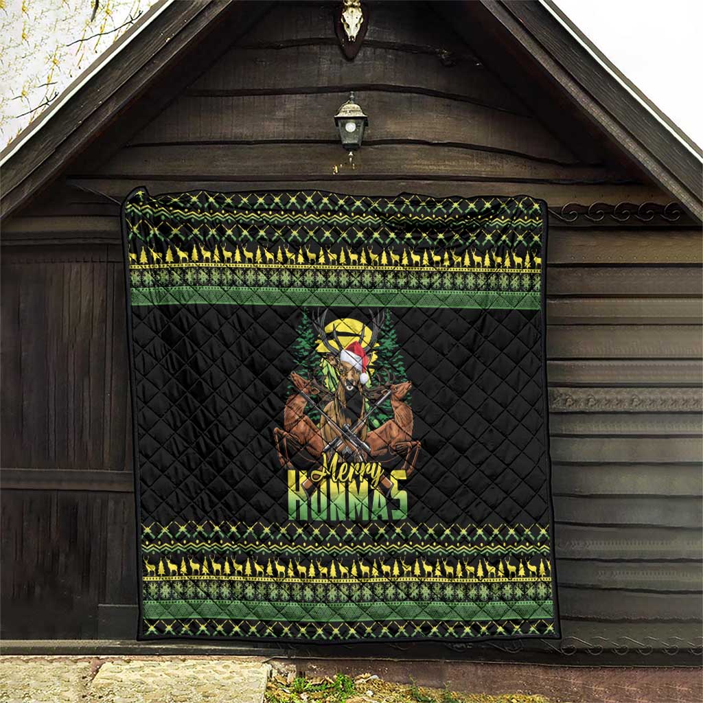 Merry Hunmas Quilt Hunter Deer Santa Hat - Wonder Print Shop