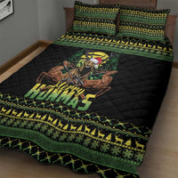 Merry Hunmas Quilt Bed Set Hunter Deer Santa Hat - Wonder Print Shop
