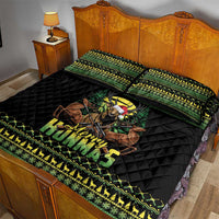 Merry Hunmas Quilt Bed Set Hunter Deer Santa Hat - Wonder Print Shop