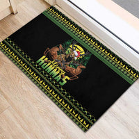 Merry Hunmas Rubber Doormat Hunter Deer Santa Hat - Wonder Print Shop