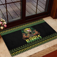 Merry Hunmas Rubber Doormat Hunter Deer Santa Hat - Wonder Print Shop