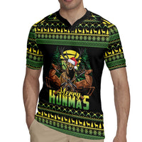 Merry Hunmas Rugby Jersey Hunter Deer Santa Hat - Wonder Print Shop