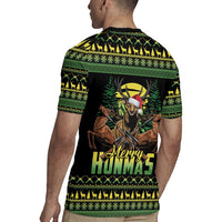 Merry Hunmas Rugby Jersey Hunter Deer Santa Hat - Wonder Print Shop