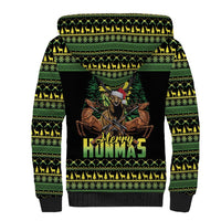 Merry Hunmas Sherpa Hoodie Hunter Deer Santa Hat - Wonder Print Shop