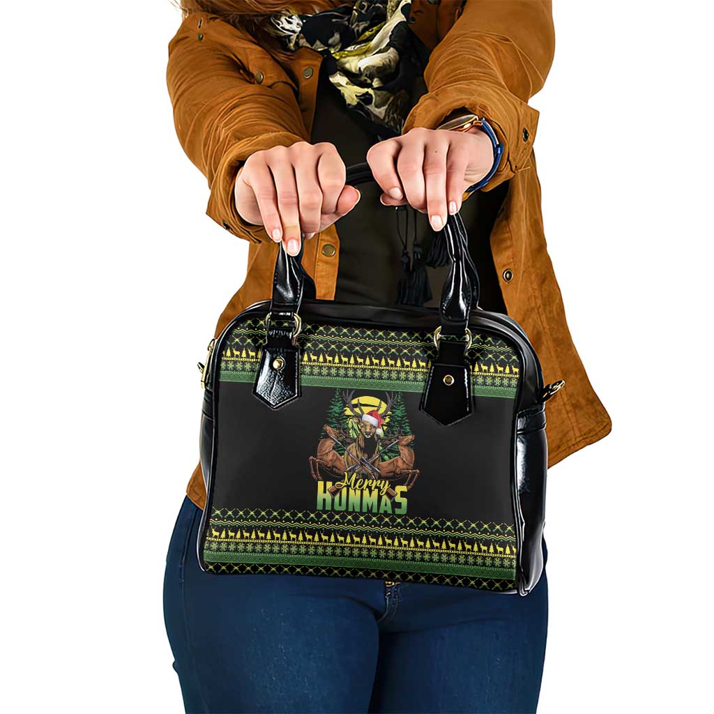 Merry Hunmas Shoulder Handbag Hunter Deer Santa Hat - Wonder Print Shop