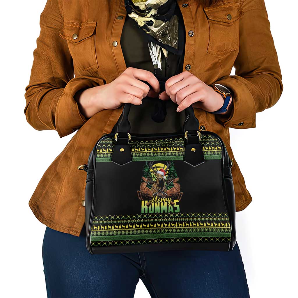Merry Hunmas Shoulder Handbag Hunter Deer Santa Hat - Wonder Print Shop