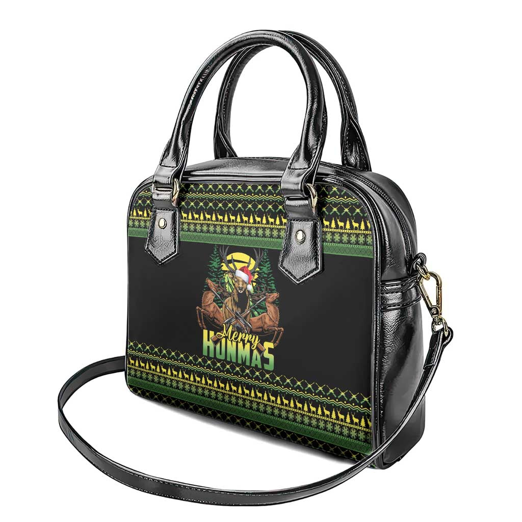 Merry Hunmas Shoulder Handbag Hunter Deer Santa Hat - Wonder Print Shop
