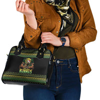 Merry Hunmas Shoulder Handbag Hunter Deer Santa Hat - Wonder Print Shop