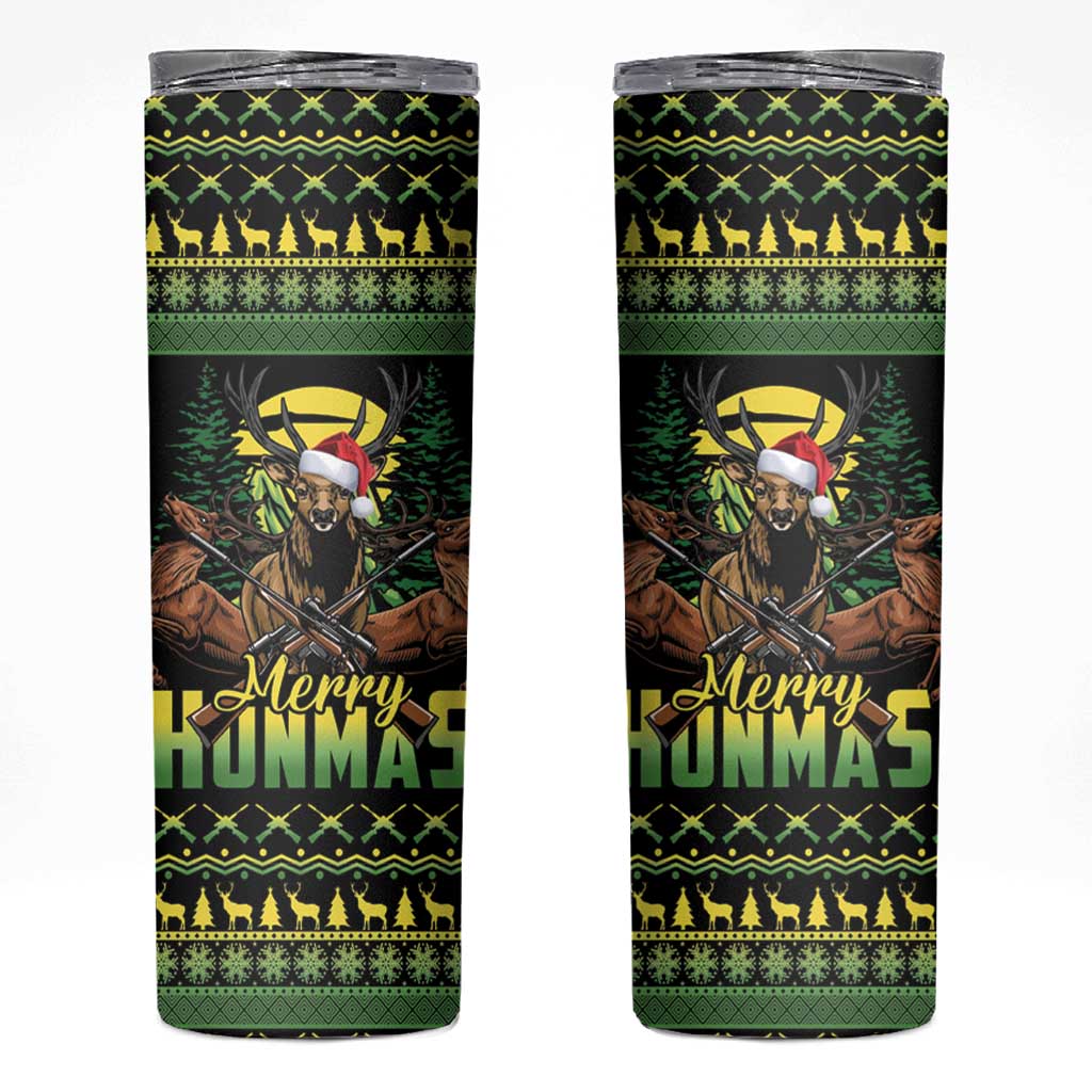 Merry Hunmas Skinny Tumbler Hunter Deer Santa Hat - Wonder Print Shop