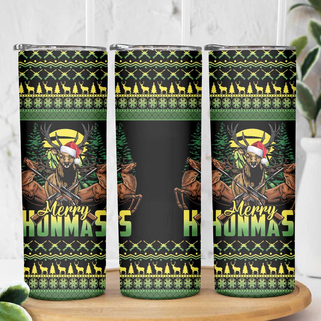 Merry Hunmas Skinny Tumbler Hunter Deer Santa Hat - Wonder Print Shop