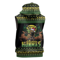 Merry Hunmas Sleeveless Hoodie Hunter Deer Santa Hat - Wonder Print Shop