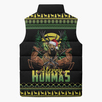 Merry Hunmas Sleeveless Puffer Jacket Hunter Deer Santa Hat - Wonder Print Shop