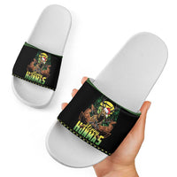 Merry Hunmas Slide Sandals Hunter Deer Santa Hat - Wonder Print Shop
