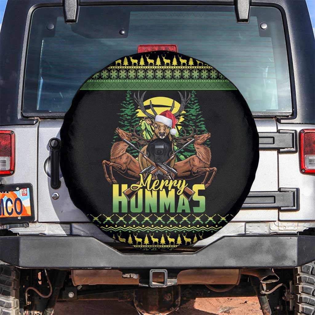 Merry Hunmas Spare Tire Cover Hunter Deer Santa Hat - Wonder Print Shop