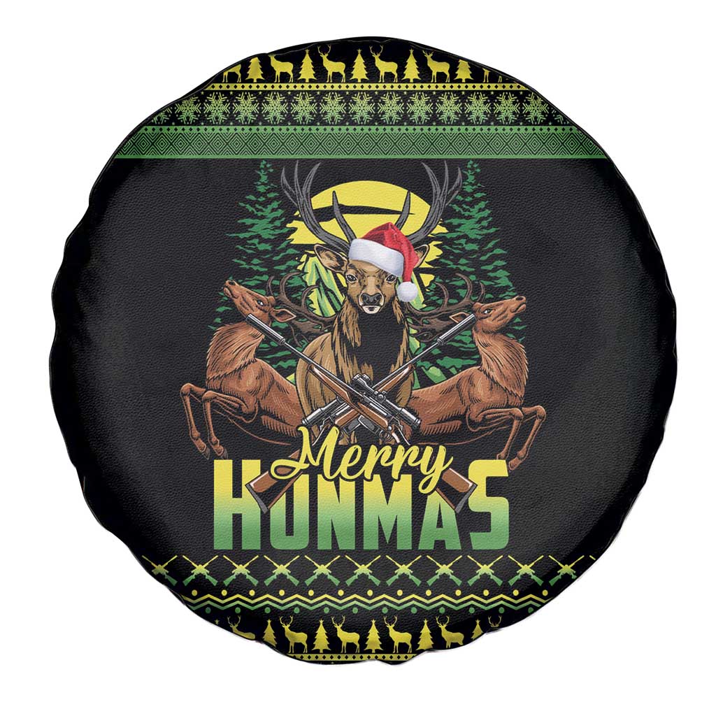 Merry Hunmas Spare Tire Cover Hunter Deer Santa Hat - Wonder Print Shop