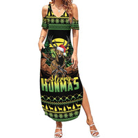 Merry Hunmas Summer Maxi Dress Hunter Deer Santa Hat - Wonder Print Shop