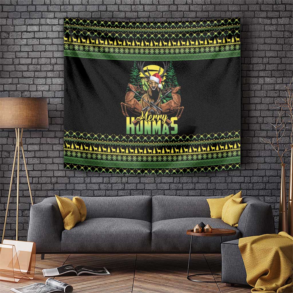 Merry Hunmas Tapestry Hunter Deer Santa Hat - Wonder Print Shop