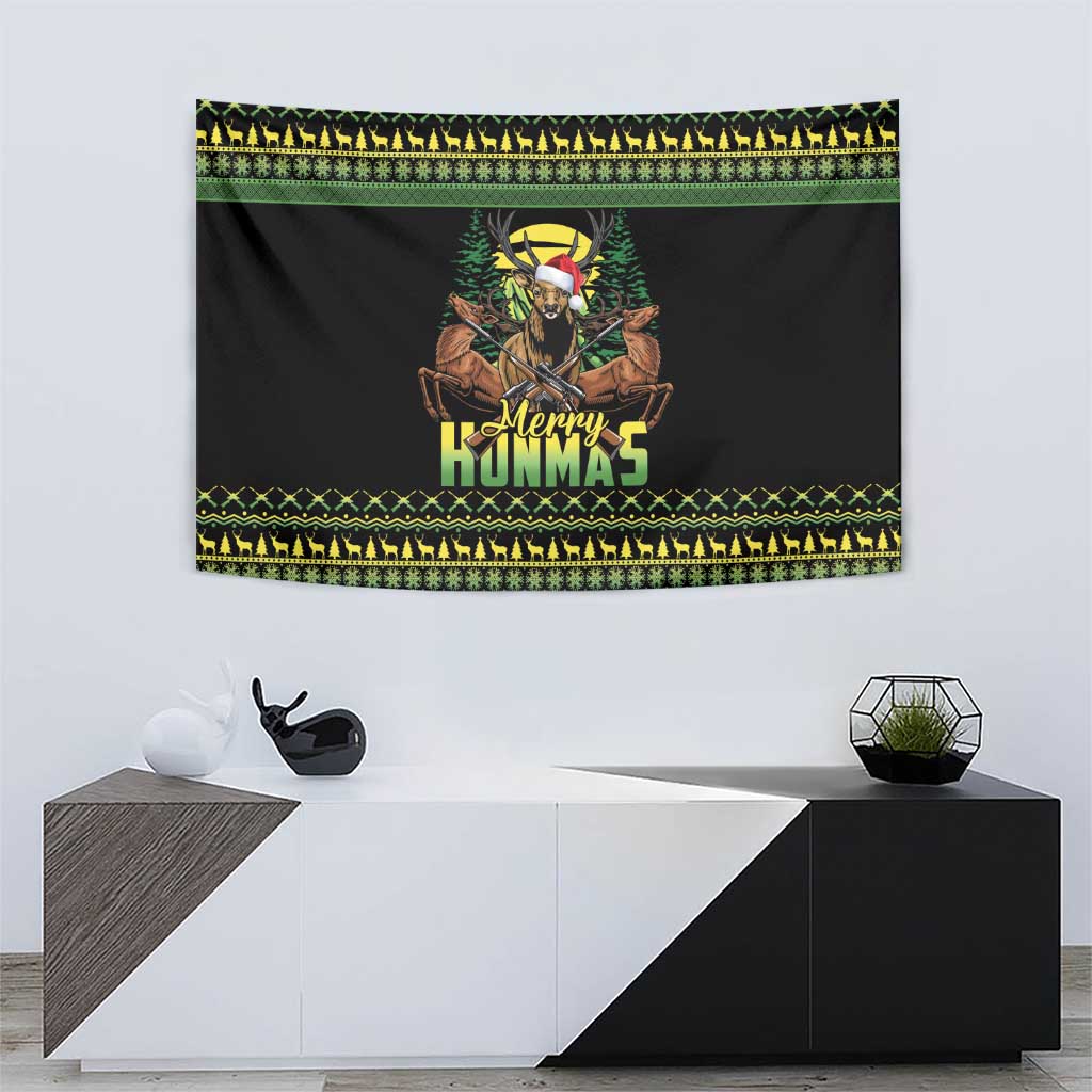 Merry Hunmas Tapestry Hunter Deer Santa Hat - Wonder Print Shop